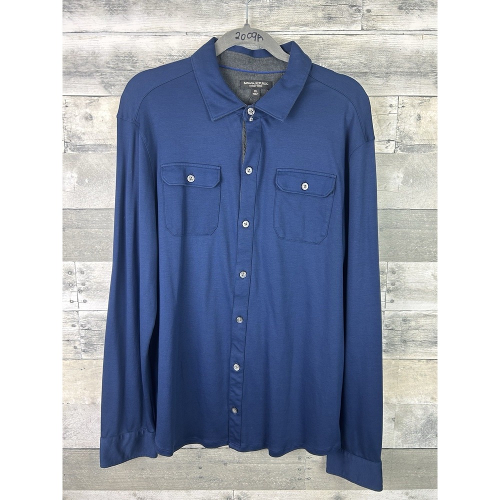 Banana Republic Luxury Touch XL Blue Long Sleeve Button Up